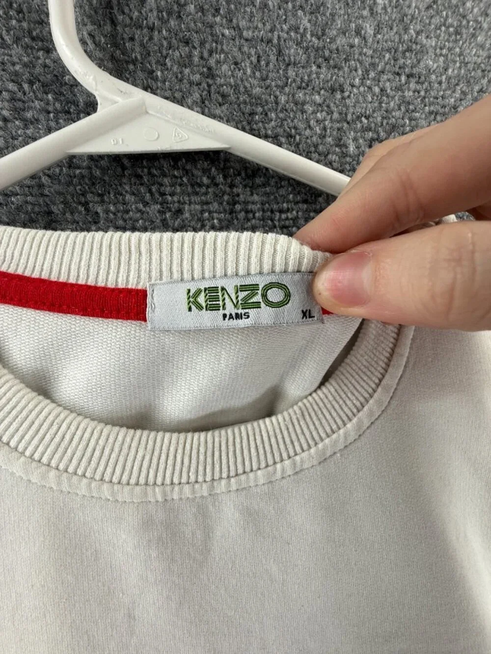 KENZO Sweatshirt Pullover Graphic Print Long Sleeve White Tiger Logo Stretch - Picture 14 of 16